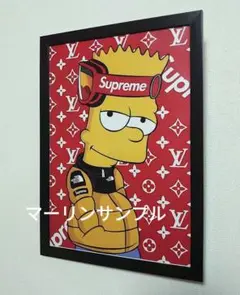 Supreme シンプソンズ　ポスターフレーム付き壁掛け　パロディアート