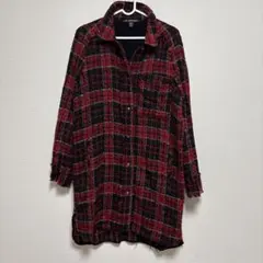 trf_outerwear チェック柄長袖チュニック Mサイズ