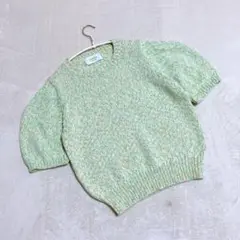 ジェマアトリエ ＊ 美品✨ 半袖 ニット トップス きみどり パフスリーブ