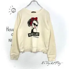 INGNI イング レトロガール プリントトレーナー スウェット アイボリー M