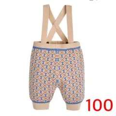 モイモルン　レペニット　7分丈　オーバーオール　ニットパンツ　100