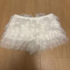 ドット柄 チュールフリル ミニスカート ホワイト　チュチュアンナのサムネイル