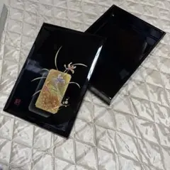 【未使用極美品】漆塗り葉書入れ★漆器★小物入れ、アクセサリー、時計収納などにも