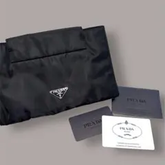 本物！【極美品】PRADA プラダ しわ加工 ナイロン 化粧ポーチ メイク