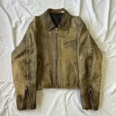 90's vintage ブラウン レザージャケット 短丈　アメカジ