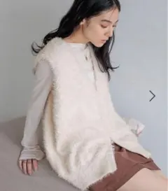 【新品】LOWRYS FARM ローリーズファーム シャギーZIPベスト