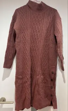 グリーンレーベル　サイドボタン　ニットワンピース