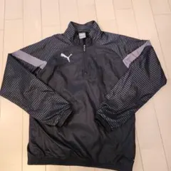 Puma ブラックストライプ ハーフジップピステ