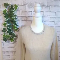 【アースミュージックアンドエコロジー】レディース　長袖ニット　M　装飾