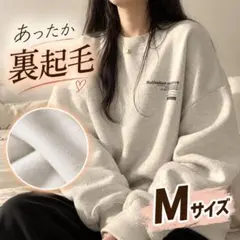 裏起毛　トップス　M 韓国　ゆったり　トレーナー　カジュアル　オーバーサイズ