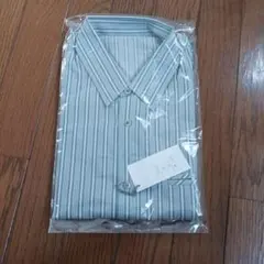 ストライプ 長袖ワイシャツ Mサイズ グレー系