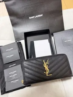 未使用SAINT LAURENTレザー二つ折り財布 ZODIAC 黒 箱袋付き - メルカリ