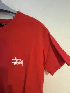 即購入OK stussy レッド オレンジ Tシャツ men's Mサイズ