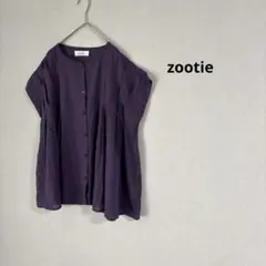 シアー ブラウス zootie トップス レディース パープル 紫 ゆったり 綿のサムネイル