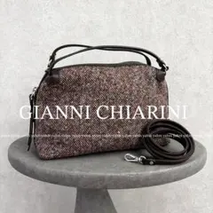 美品★ジャンニキアリーニ　ツイード　アリファM ブラウン系のサムネイル