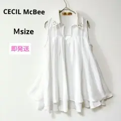 CEIL McBEE【M】 ホワイト ノースリーブ チュニック ワンピース