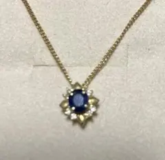 田崎真珠　サファイアとダイヤネックレス　k18