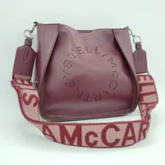 未使用級 ステラマッカートニー サークルロゴ ショルダーバッグ バーガンディ