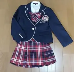 値下げ卒業式 小学生 女の子 スーツ (フォーマル 5点セット) リボン付きのサムネイル