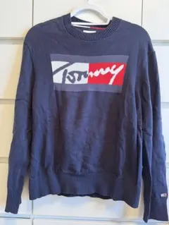 Tommy ネイビー ロゴ トレーナー