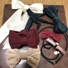 リボンモチーフ　ヘアゴム　カチューシャ　ネクタイ　ブローチ　ヘアクリップ