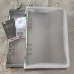 6リングファイル　A5　ジッパー付き　シール帳 ダイソー　2点