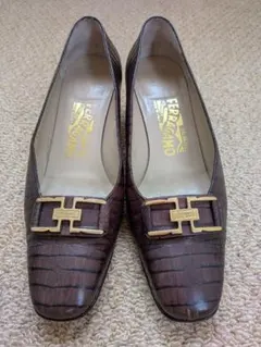 Salvatore Ferragamo パンプス クロコ型押し ブラウンのサムネイル