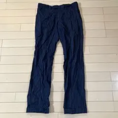 12.22グリーンレーベルリラクシング スラックス ネイビー ストライプ 75