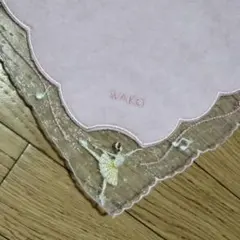 新品✨️WAKO　和光　タオルハンカチ　レース刺繍　ピンク