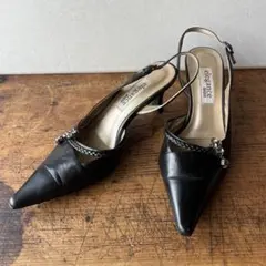 卑弥呼 ストラップ付き 黒パンプス　22.5cm made in Japanのサムネイル