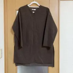 ショコラフィネローブ　ブラウン　キーネックチュニック　フリーサイズ