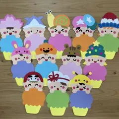 壁面　誕生日表　カップケーキ　季節　帽子のサムネイル