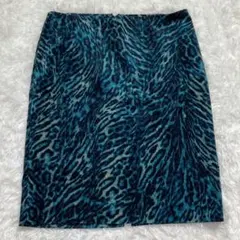 kulson　カルソン【サイズ M】レオパード　スカート　豹柄　青　ブルーのサムネイル