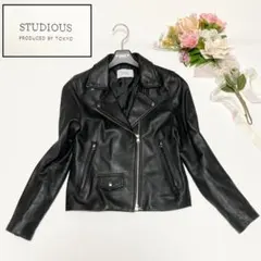 STUDIOUS ステュディオス 羊革 ライダース ジャケット ダブル 本革