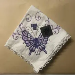新品　ANNA SUI 蝶の刺繍 タオルハンカチ