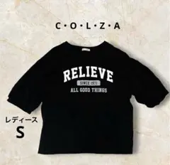 Honeys COLZA Tシャツ カレッジロゴ ブラック S ボリューム袖のサムネイル