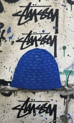 90s old stussy ビーニー　総柄　ニット帽