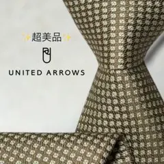 【超美品】ユナイテッドアローズ ソリッド調 マイクロチェック カーキ ホワイト
