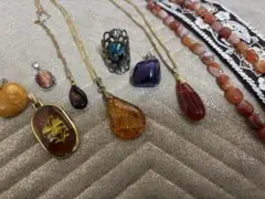 美品　天然石　ネックレスセット