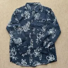 スポーツクラフト 100%リネン 花柄 ボタニカル 長袖シャツ XXL