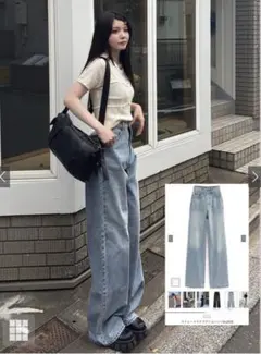 GRL ストレートワイドデニムパンツ cu533