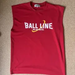 BALL LINE 赤 ノースリーブ Tシャツのサムネイル