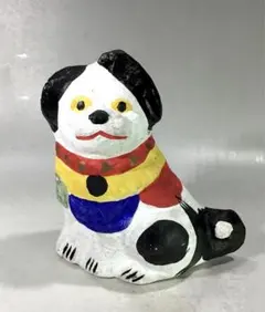 昭和レトロ　土人形　狆　犬の陶器鈴置物 昭和レトロ 土人形 狆 犬の陶器鈴置物 昭和レトロ 土人形 狆 犬の陶器