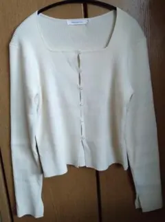 AMERICAN HOLIC スクエアリブニットカーディガン アイボリー L