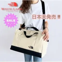 韓国限定 ノースフェイス ボストンバック 大容量軽量 アイボリー