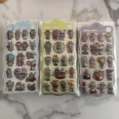 3枚セット ボンボンドロップシール ラブブ 3D ステッカー