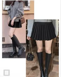 GRL インパン裏地付プリーツ切り替えミニスカート[ai145]