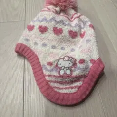 ハローキティ ポンポン付き帽子