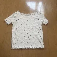 小花柄 ホワイト Tシャツ Mサイズ