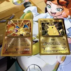 海外産 ポケモンカード25周年ピカチュウ、リザードンのメタルカード